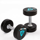 Гантели в уретане LIVEPRO Premium Urethane Dumbbells 8 кг, черный/синий (пара)