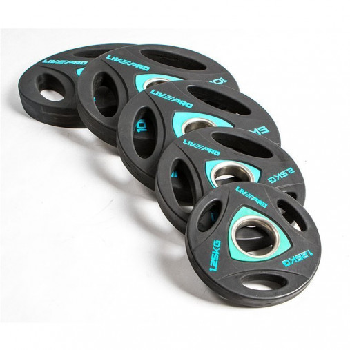 Олимпийский диск в уретане LIVEPRO Urethane Training 20 кг, черный/синий