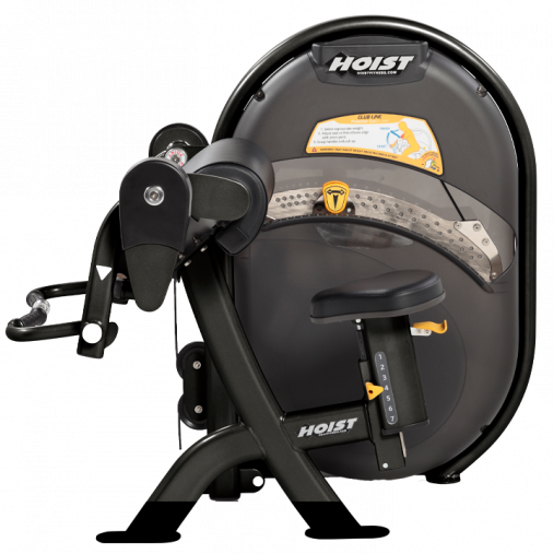 Силовой тренажер Бицепс сидя HOIST CL-3102 (матовый черный/черный) грузоблочный со встроенным стеком 91 кг