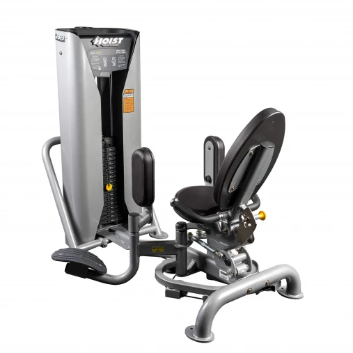 Приводящие, Отводящие ног HOIST HD-3800 грузоблочный тренажер со стеком 82 кг (цвет рамы: платиновый / подушки: черные)