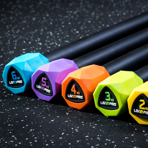 Гимнастическая палка LIVEPRO Weighted Bar 3 кг, зеленый/черный