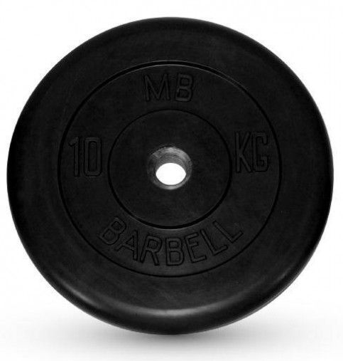 Блин "Стандарт" обрезиненный черный MB 10 кг, втулка 30 мм