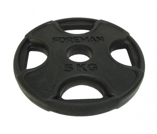 Олимпийский обрезиненный диск FOREMAN PRR 5 кг, черный
