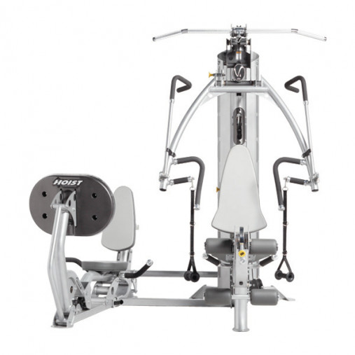Мультистанция Hoist V4-Elite Gym вместе с опцией Жим ногами с подвижной платформой и спинкой Hoist VR-LP 