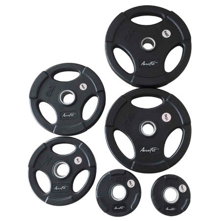 Олимпийский обрезиненный диск AeroFit 5 кг, черный матовый