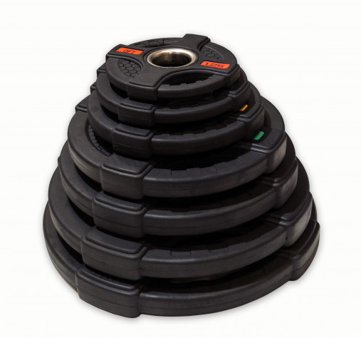 Диск олимпийский обрезиненный черный с двумя хватами 2.5 кг Original Fit.Tools ф50 мм