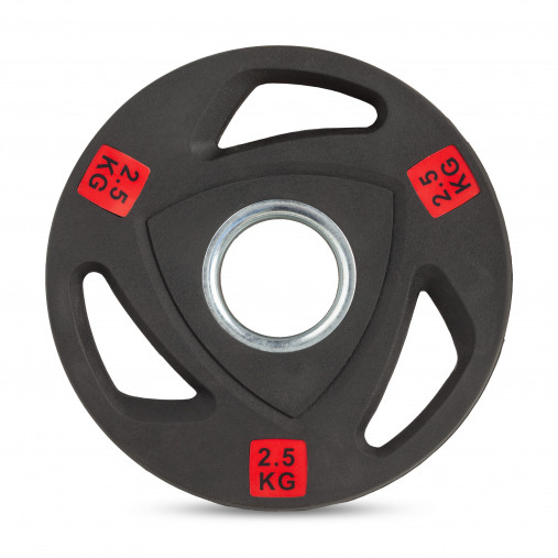 Набор дисков 51 мм. с 3-мя хватами от 2,5-25 кг VictoryFit (155 кг, 6 пар) серии ST с полиуретановым покрытием