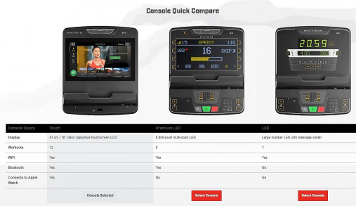 Горизонтальный велотренажер Matrix Performance. Консоль Touch Base