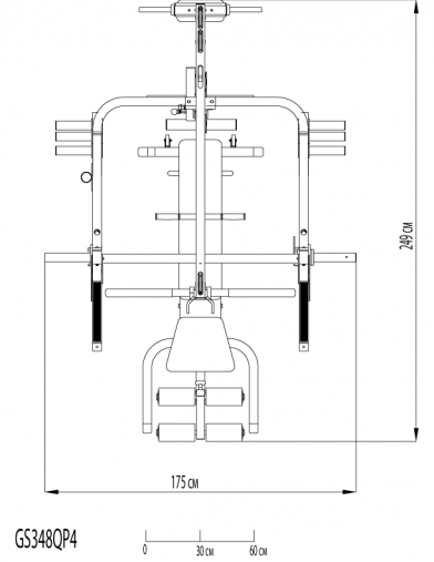 Машина Смита Body-Solid GS348B (угол наклона 7°, нагрузка до 450кг)